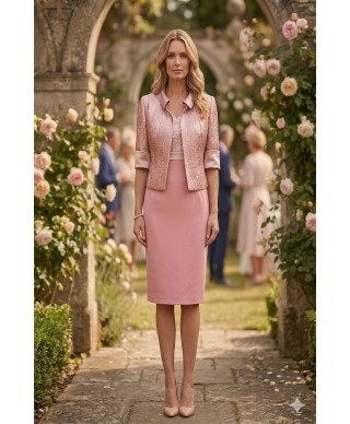 TRAJE DE CHAQUETA DE FIESTA  CORTO MARTA ROSADE MADRINA    ESTHEFFAN