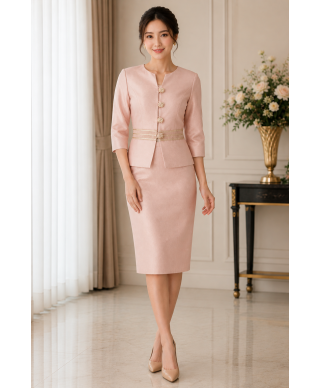 TRAJE DE CHAQUETA CON FALDA DE FIESTA CORTO MARIA  ROSA   ESTHEFAN