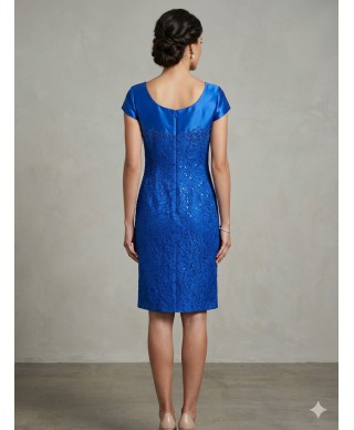 CONJUNTO DE VESTIDO CON CHAQUETA LILIAN CORTO AZUL TINTA,   EVASSE